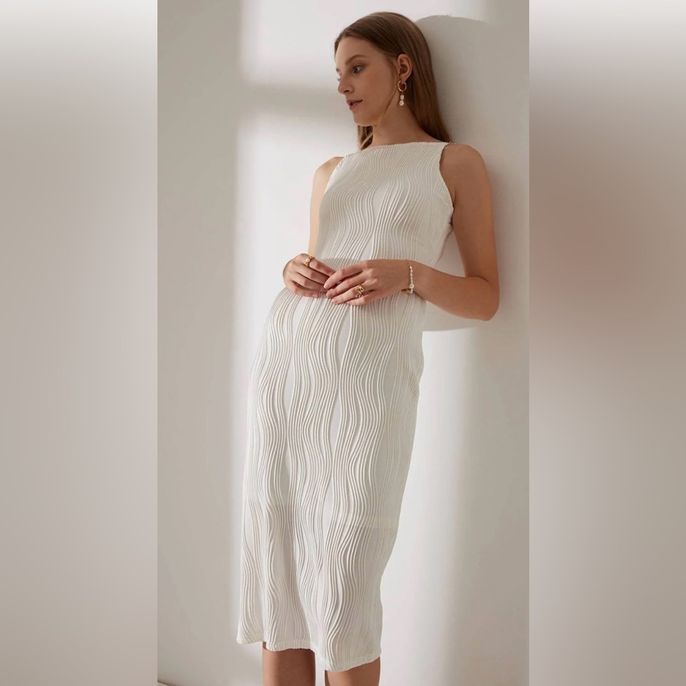 Rihoas - white midi dress NWT